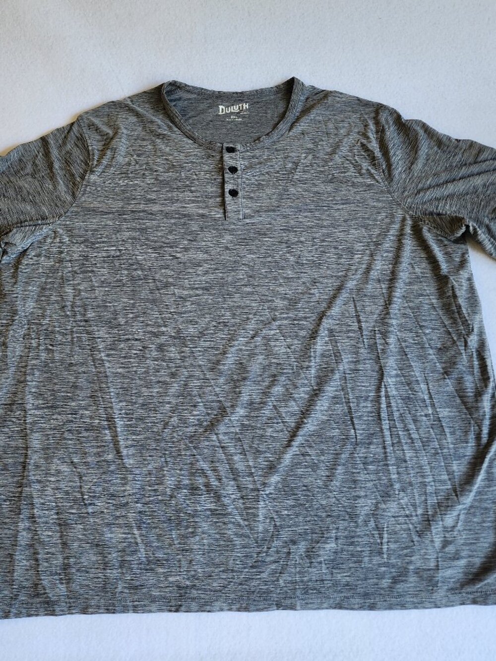 Duluth Trading Co. Gray Heathered Henley Shirt 2XL